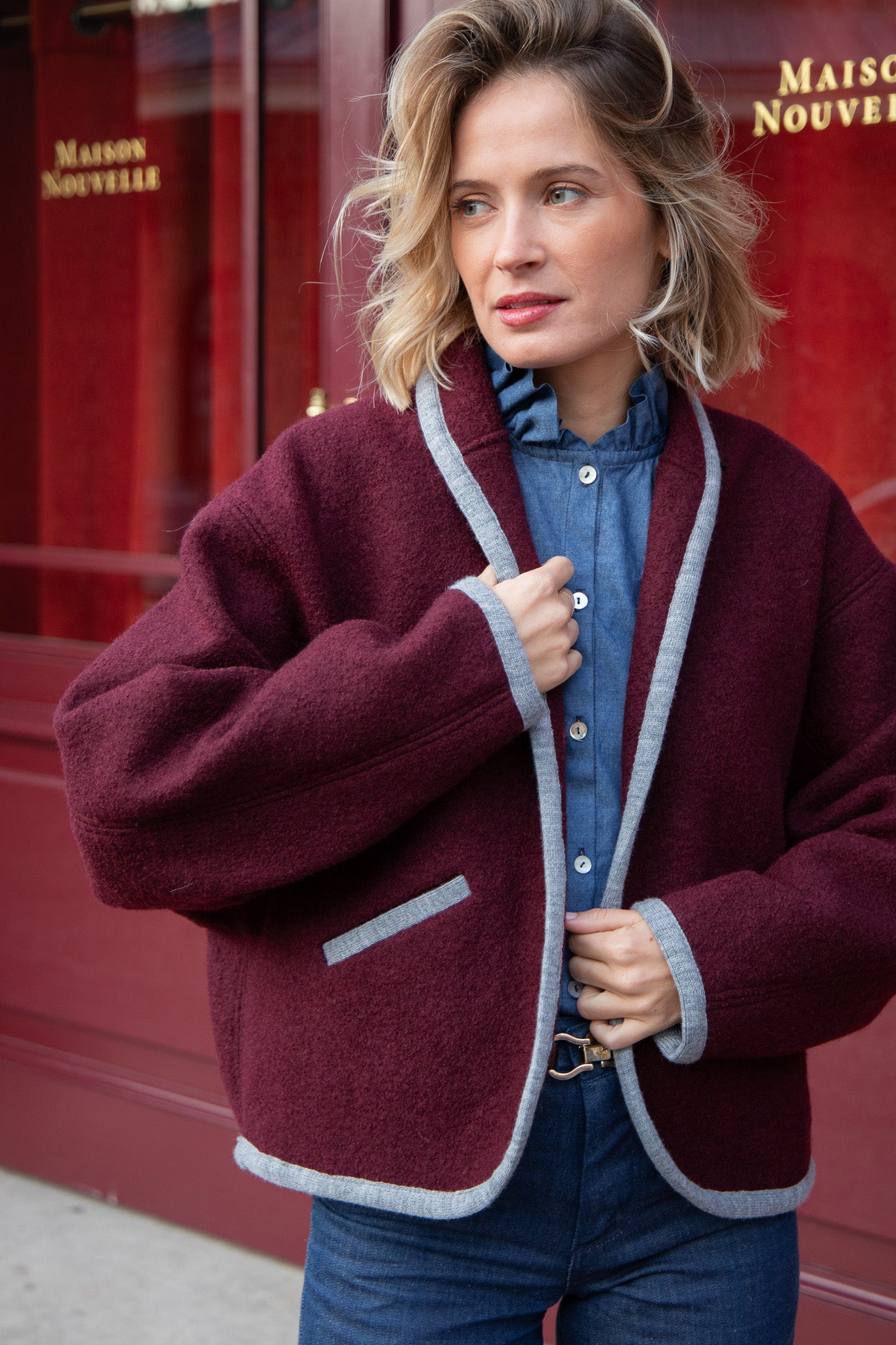 VESTE ROMY OVERSIZE | BORDEAUX