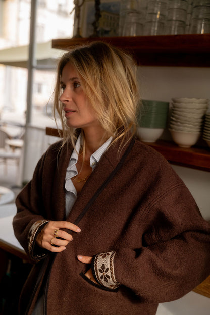 VESTE ROMY OVERSIZE | CHOCOLAT
