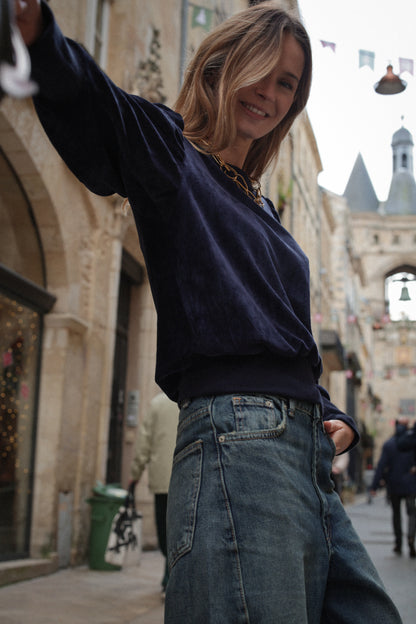 SWEAT VALERAN | VELOURS MARINE