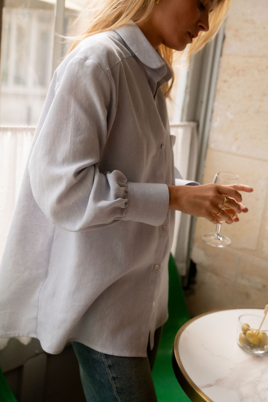 CHEMISE JOSEPHA | CHEVRON CIEL