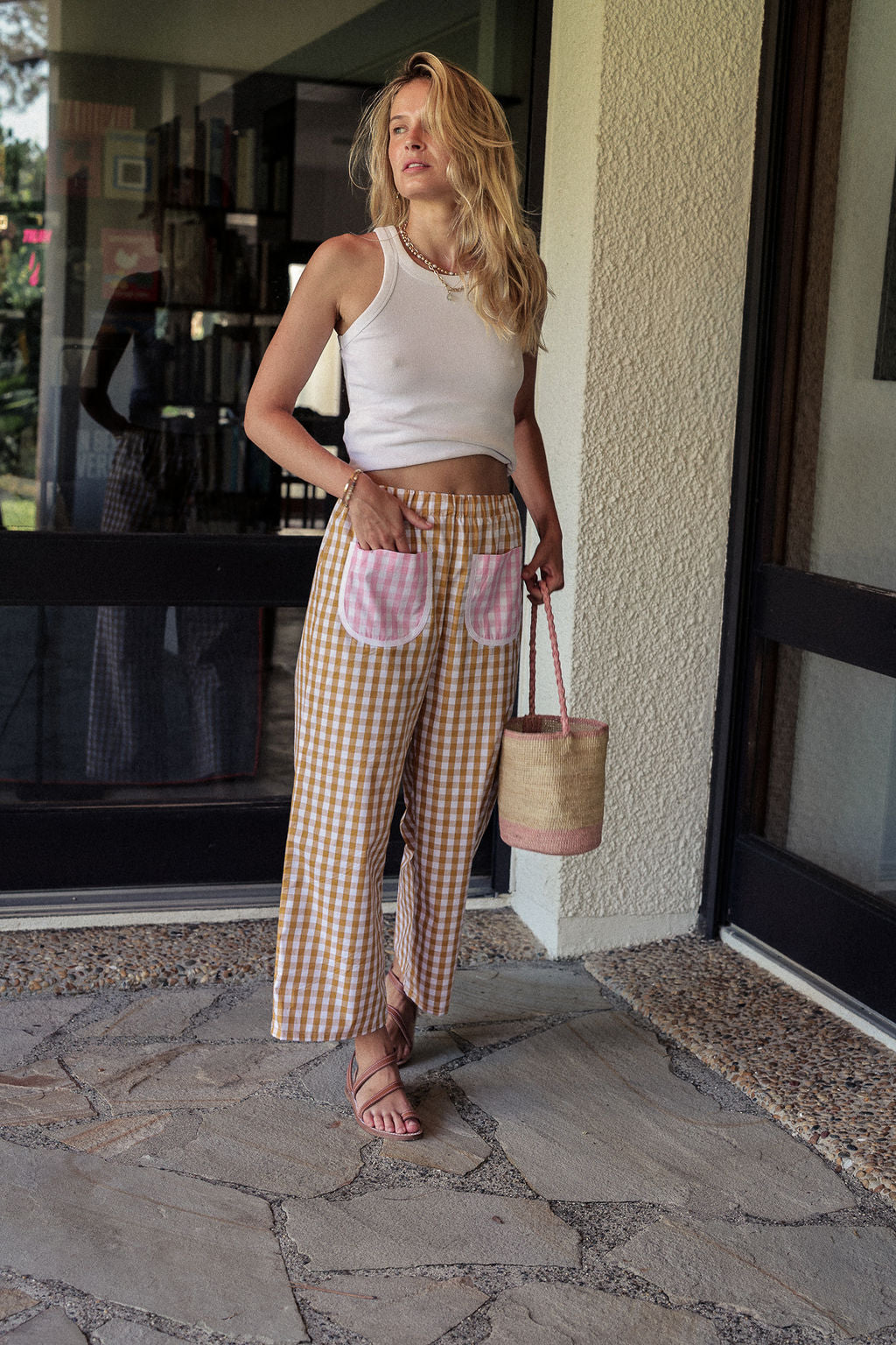 PANTALON BOSCO | VICHY CAMEL