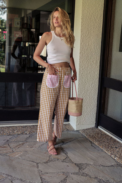 PANTALON BOSCO | VICHY CAMEL
