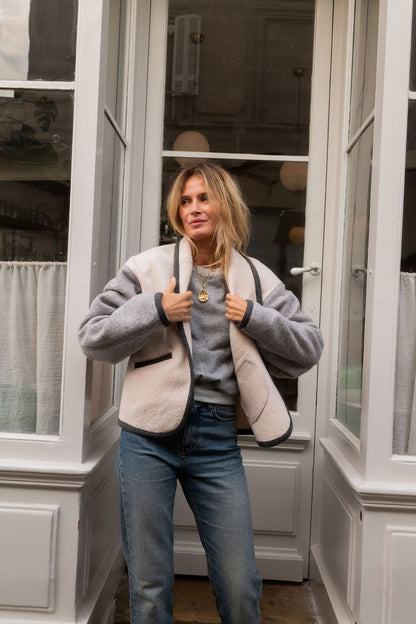 VESTE ROMY OVERSIZE | MIX ÉCRU