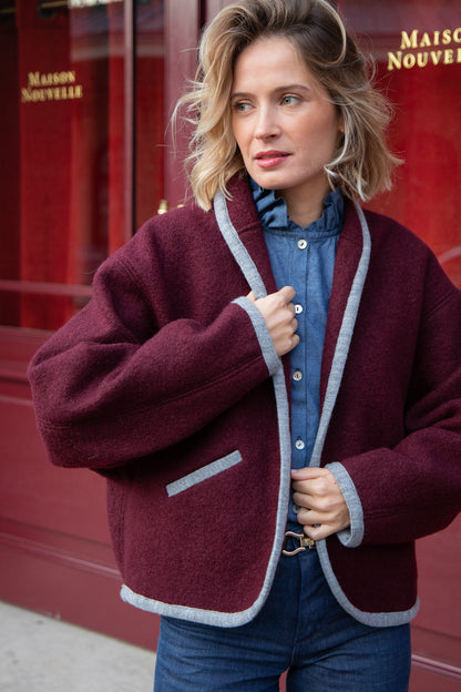 VESTE ROMY OVERSIZE | BORDEAUX
