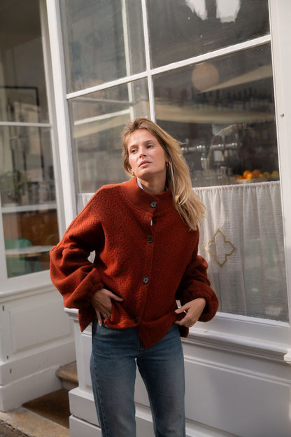 VESTE PLUME | BRIQUE