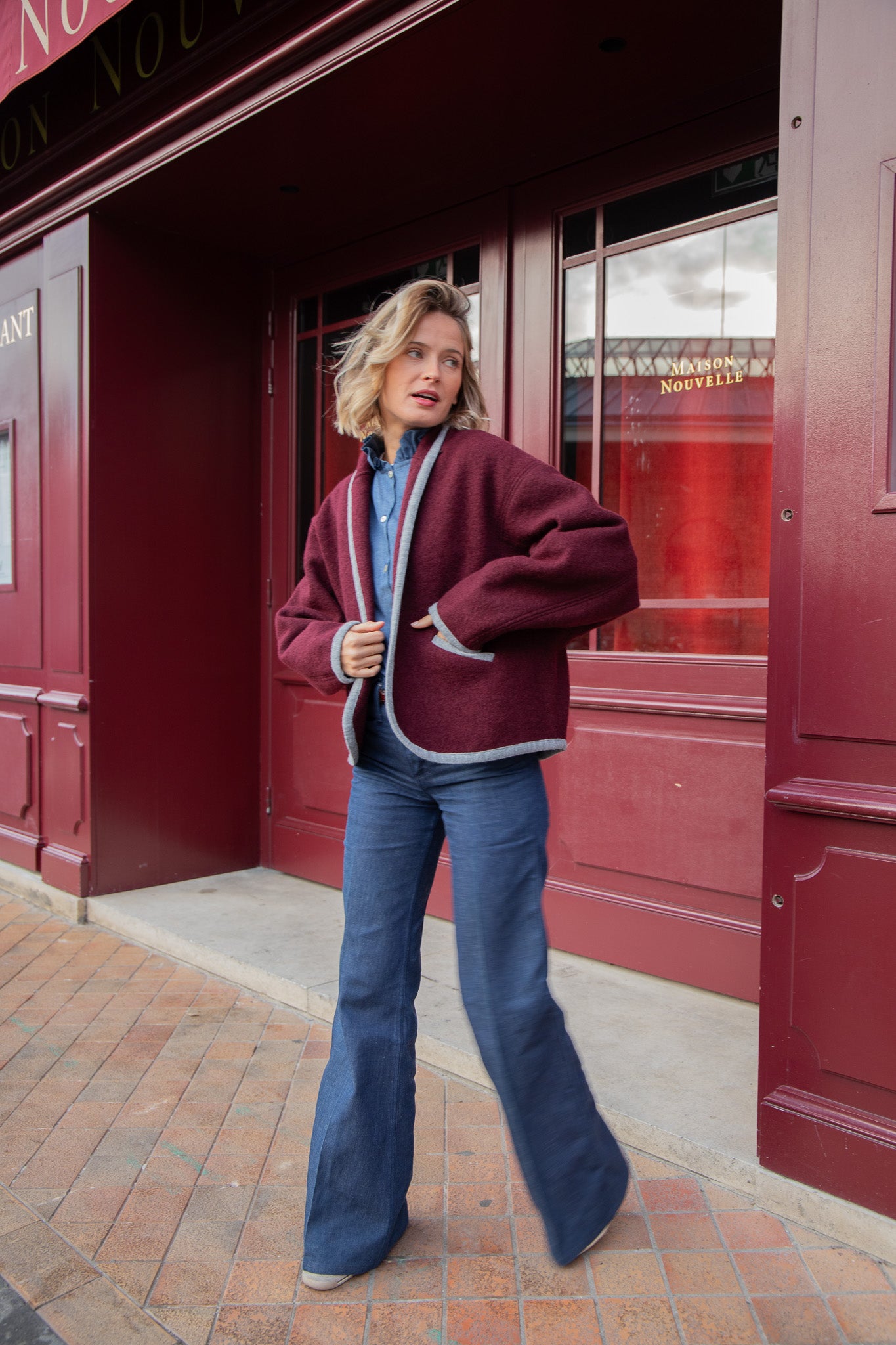 VESTE ROMY OVERSIZE | BORDEAUX