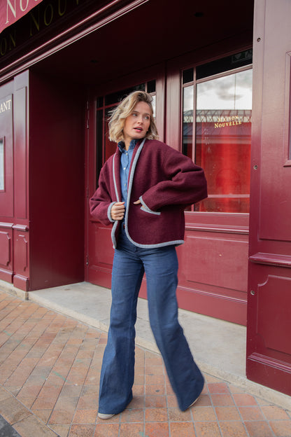 VESTE ROMY OVERSIZE | BORDEAUX