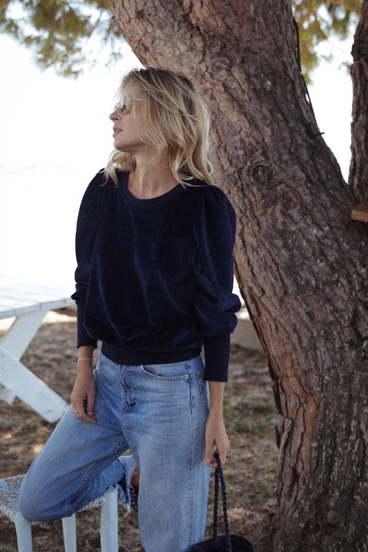 SWEAT VALERAN | VELOURS MARINE