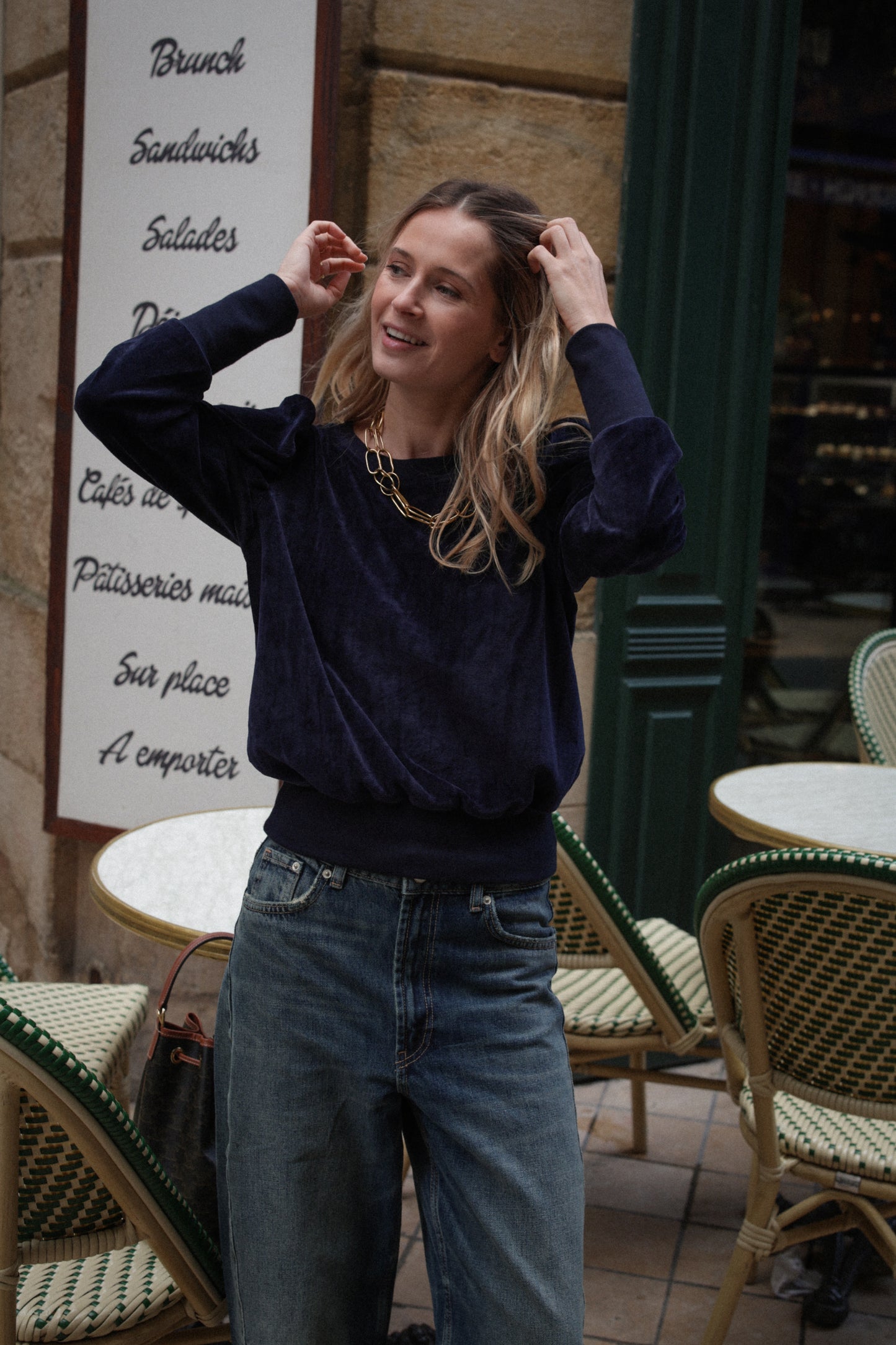 SWEAT VALERAN | VELOURS MARINE