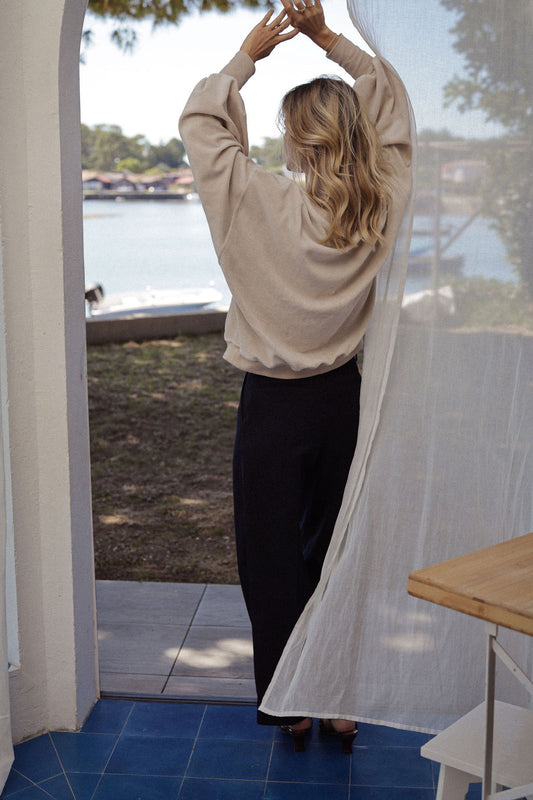 SWEAT SERGE | VELOURS BEIGE