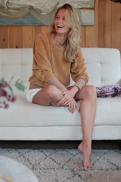SWEAT VALERAN | VELOURS CAMEL