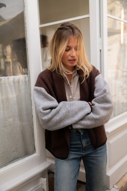 VESTE ROMY OVERSIZE | MIX CHOCO