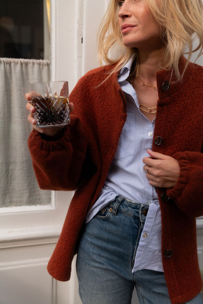 VESTE PLUME | BRIQUE