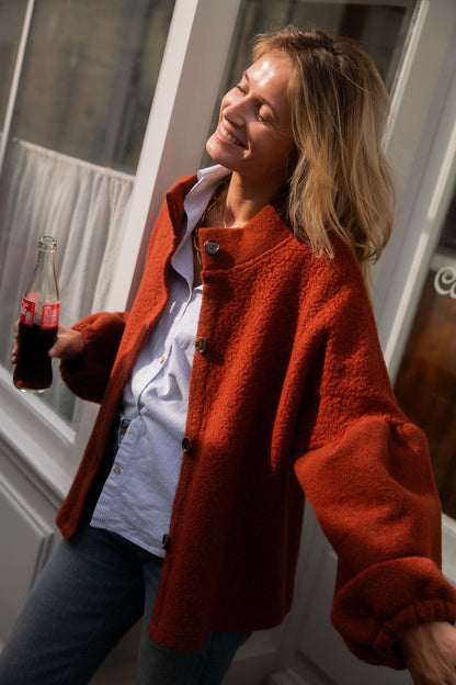 VESTE PLUME | BRIQUE