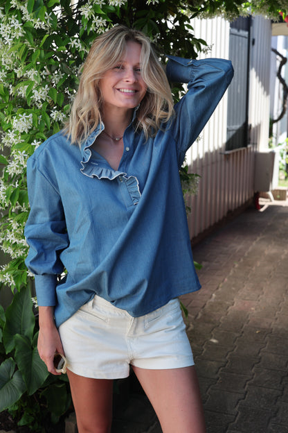 BLOUSE JOSEPHINE | CHAMBRAY DENIM