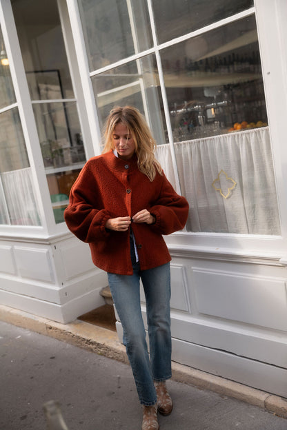 VESTE PLUME | BRIQUE