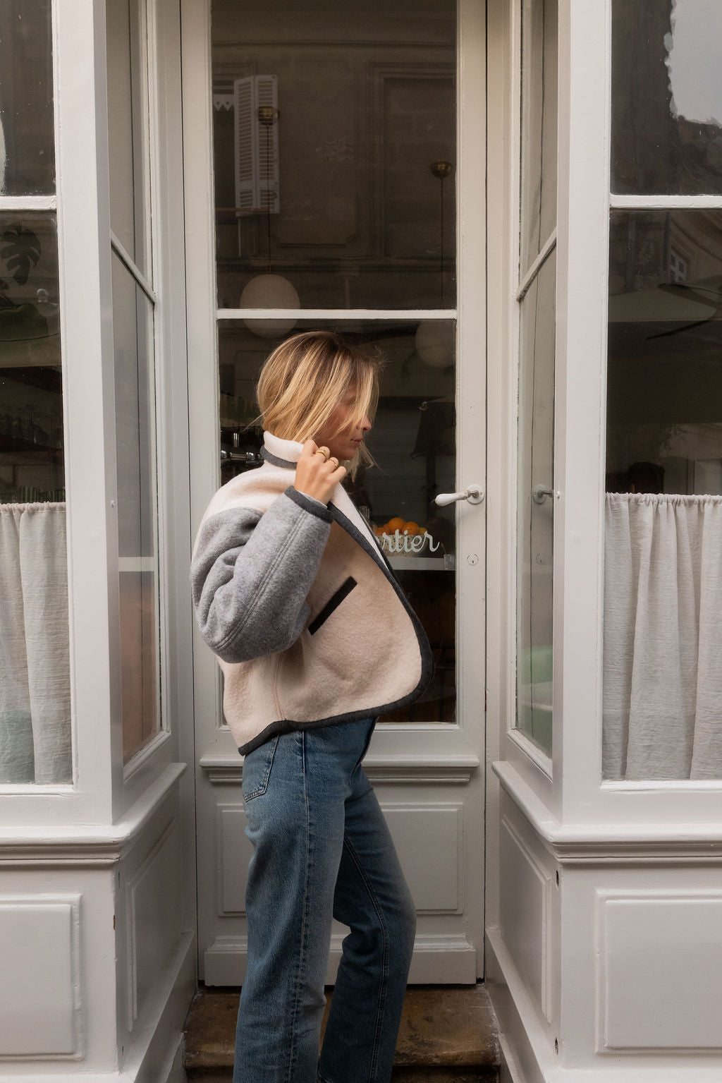 VESTE ROMY OVERSIZE | MIX ÉCRU