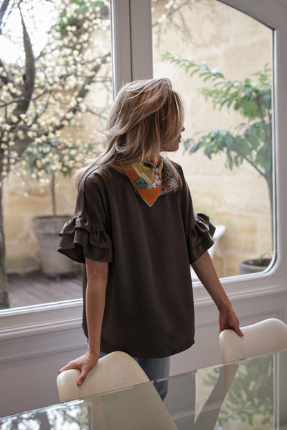 TOP GUSTAVE | KAKI SATIN