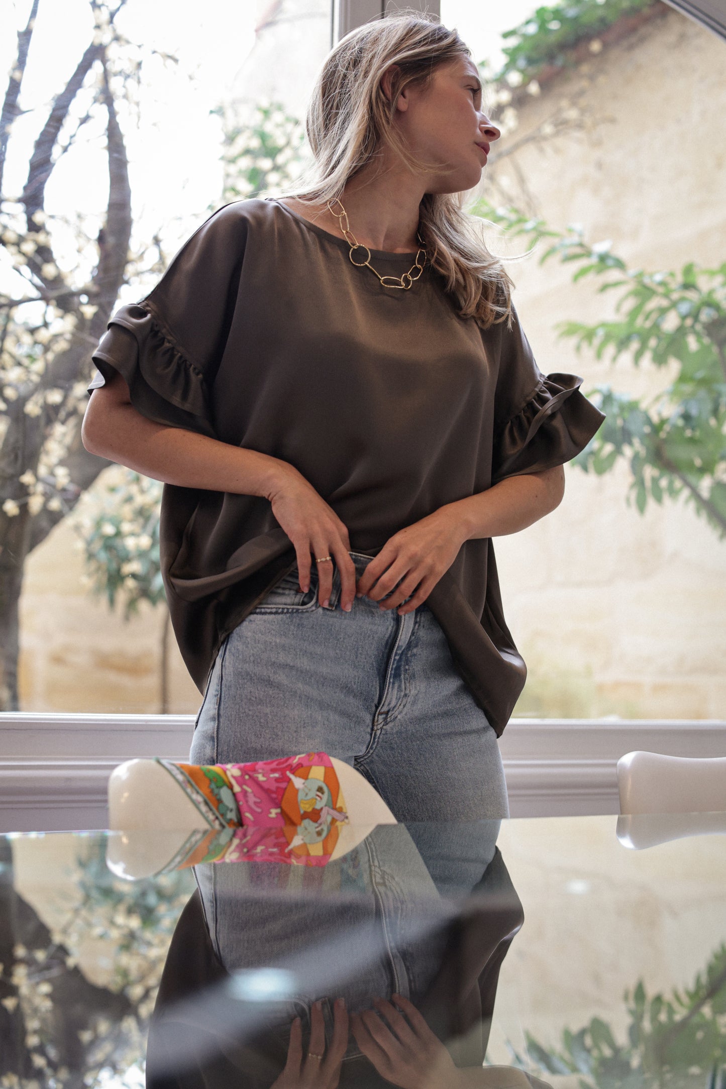 TOP GUSTAVE | KAKI SATIN