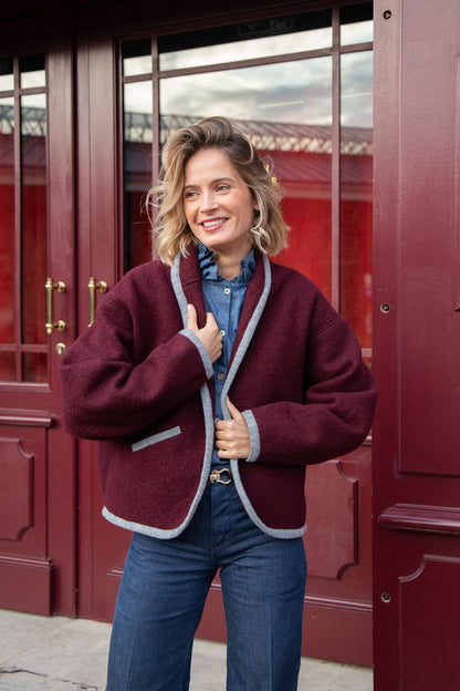 VESTE ROMY OVERSIZE | BORDEAUX