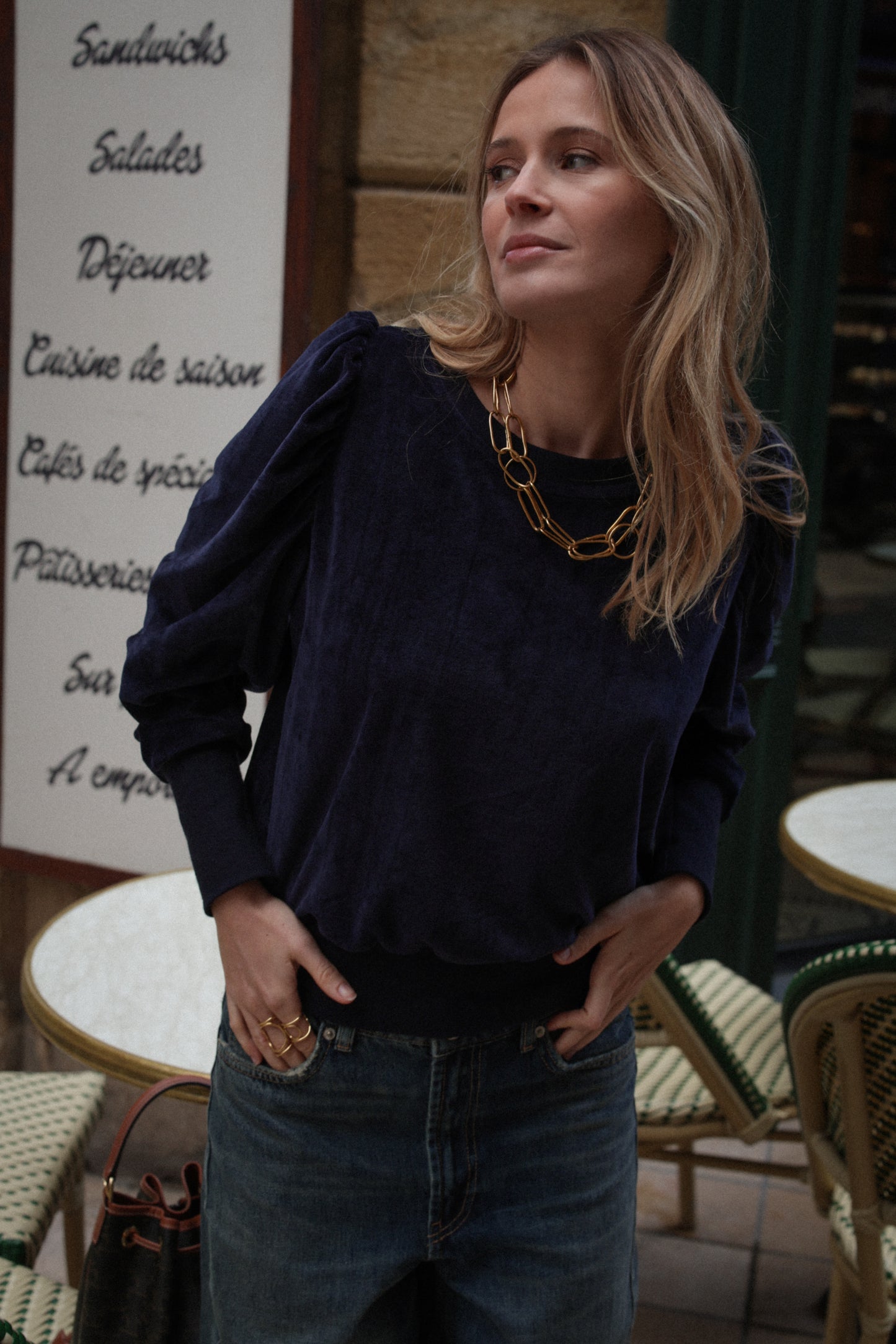 SWEAT VALERAN | VELOURS MARINE